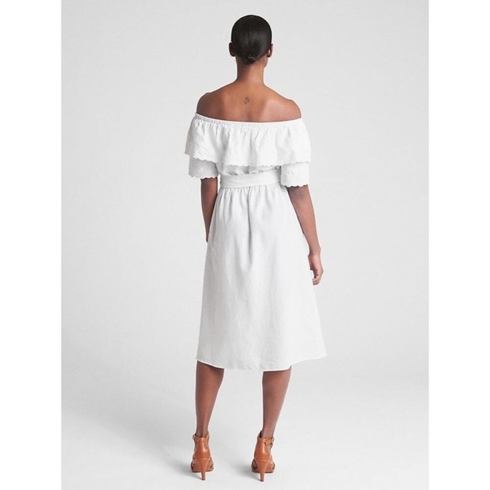 GAP Off-Shoulder White Midi Dress